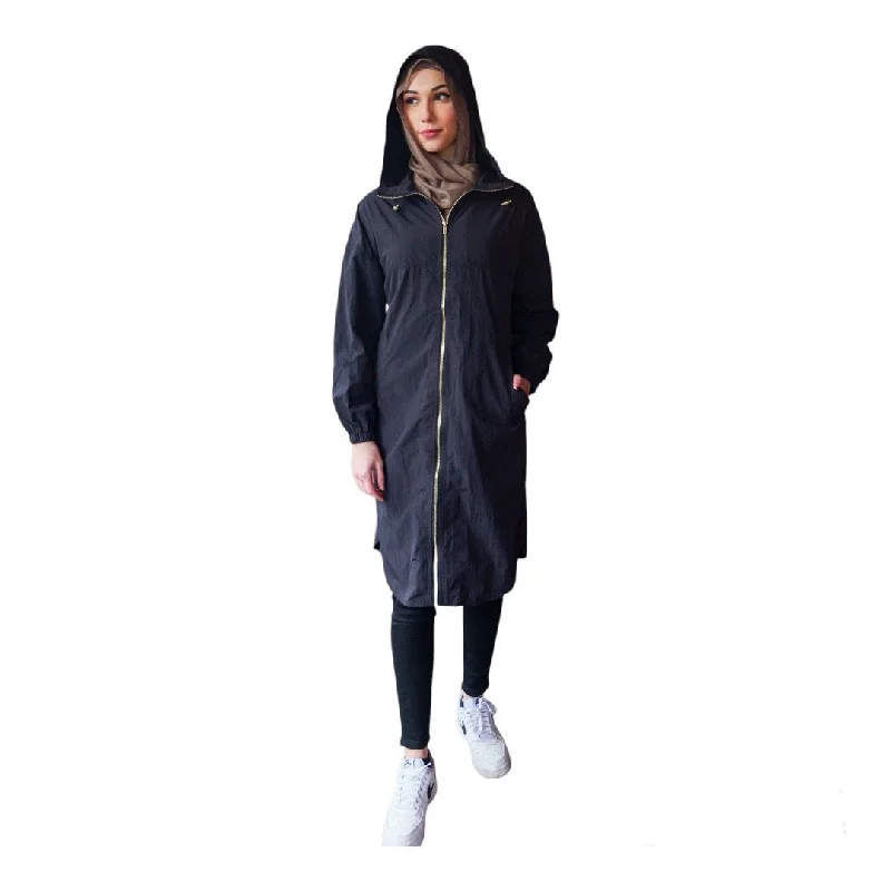 Sport jacket - Black Stand-Up Collar Roll-Neck Collar Turtle Neck