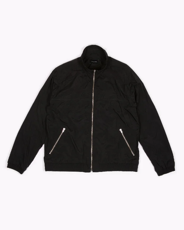 Warm Up Jacket - Black Collared Jacket Crew Neck Jacket Turtle Neck Jacket