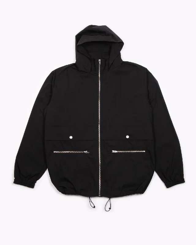Zip Hooded Jacket - Black Mesh Jacket Canvas Jacket Denim Jacket