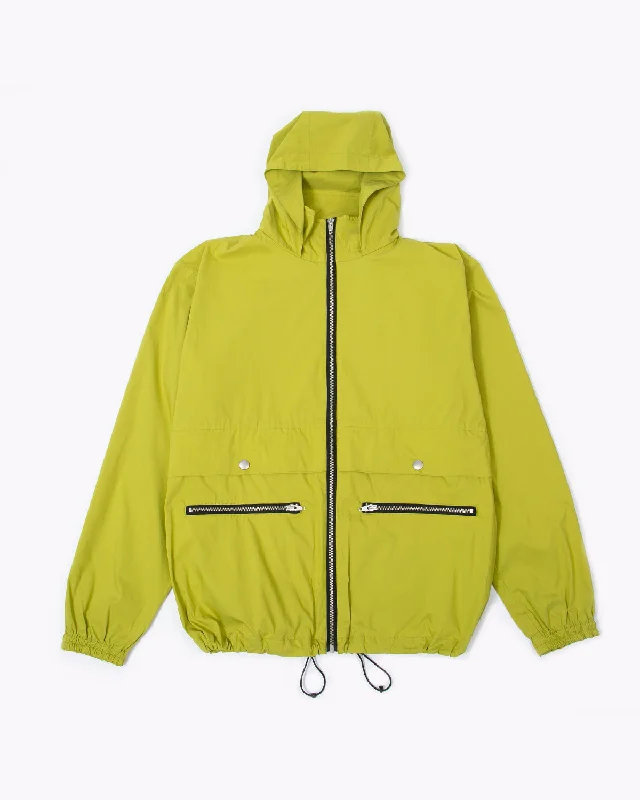 Zip Hooded Jacket - Chartreuse Corduroy Jacket Velvet Jacket Brocade Jacket