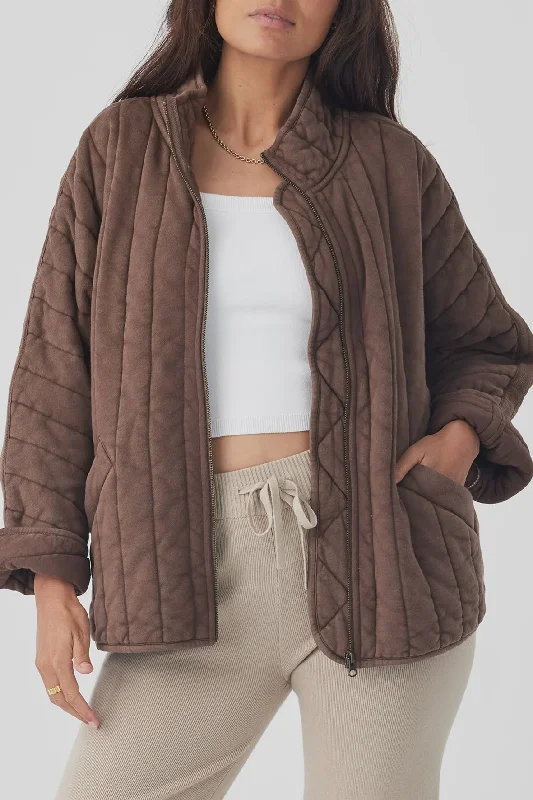 Tessa Jacket - Chocolate Satin Fabric Silk Fabric Chiffon Fabric