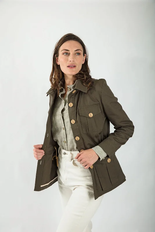 Tracker Jacket in Olive Nylon Fabric Polyester Fabric Spandex Fabric