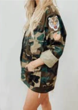 Tiger Army Jacket Print Jacket Jacquard Jacket Patchwork Jacket