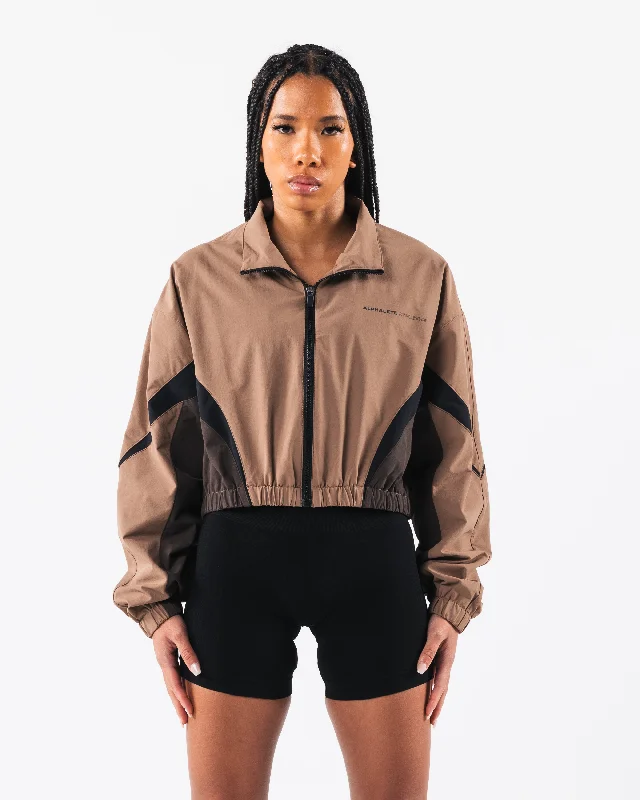 Retro Crop Jacket - Oak / Cashmere Cotton Fabric Linen Fabric Terry Fabric