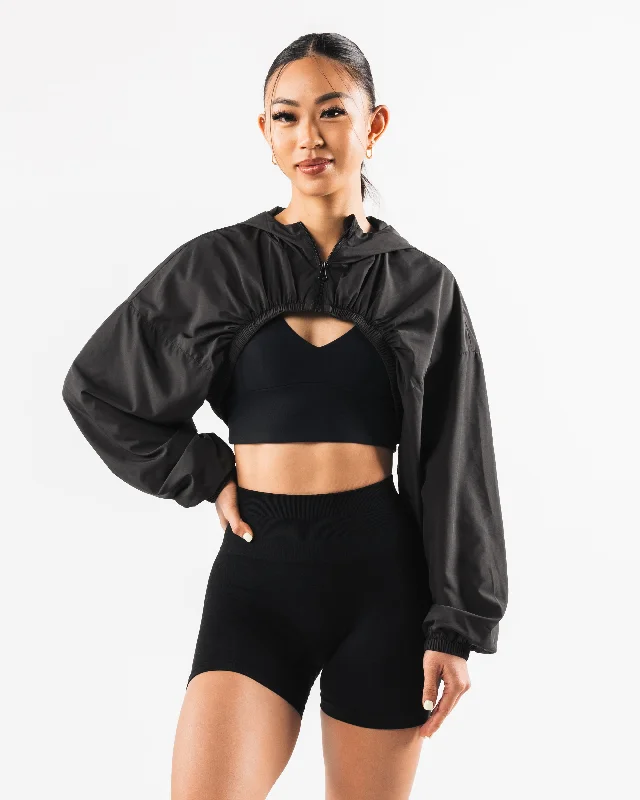 Taft Arrival Jacket - Black Notch Collar Peter Pan Collar Cowl Neck