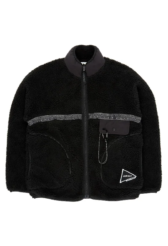 Gramicci x And Wander Women's JQ Tape Fleece Jacket - BLACK Herringbone Jacket Checkered Jacket Solid Jacket Gramicci x And Wander Women's JQ Tape Fleece Jacket - BLACK Herringbone Jacket Checkered Jacket Solid Jacket