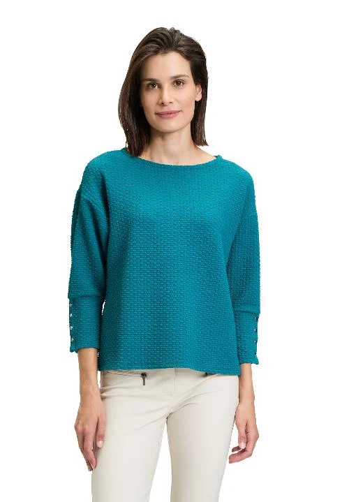 Sweatshirt Hoodie with Hem Ribbing Snug Secure