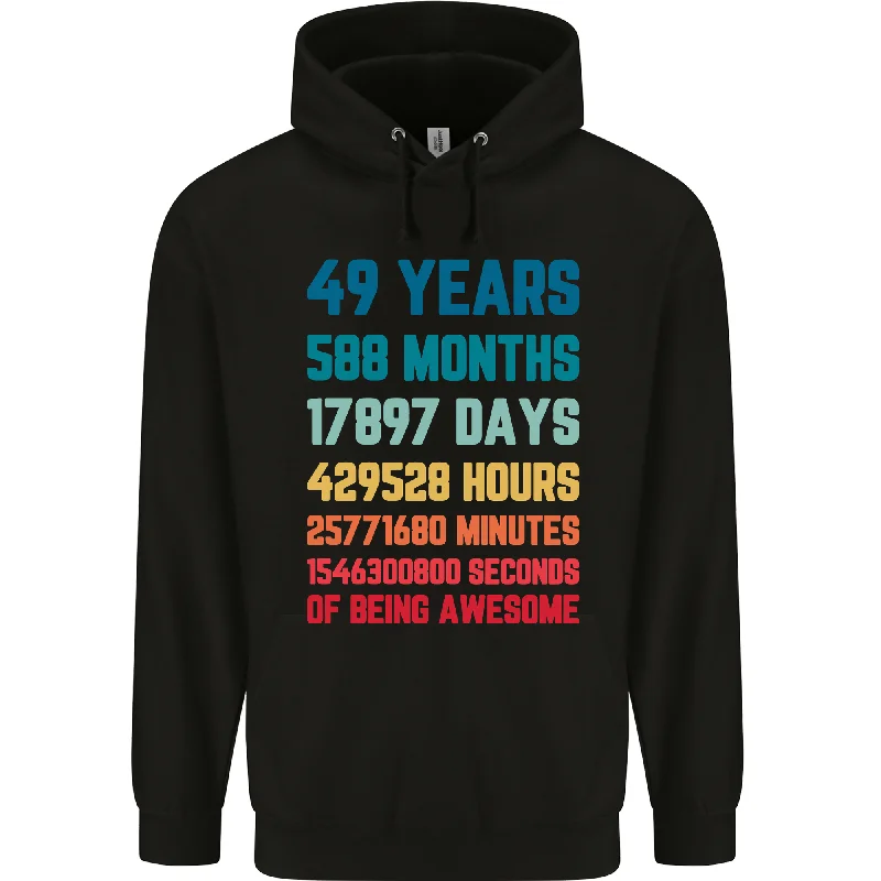 49th Birthday 49 Year Old Mens 80% Cotton Hoodie Hoodie with Oversized Fit Loose Comfortable 49th Birthday 49 Year Old Mens 80% Cotton Hoodie Hoodie with Oversized Fit Loose Comfortable