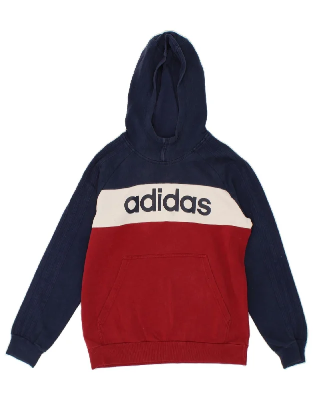ADIDAS Boys Graphic Hoodie Jumper 13-14 Years Red Colourblock Cotton Hoodie with Logo Branding Identity ADIDAS Boys Graphic Hoodie Jumper 13-14 Years Red Colourblock Cotton Hoodie with Logo Branding Identity