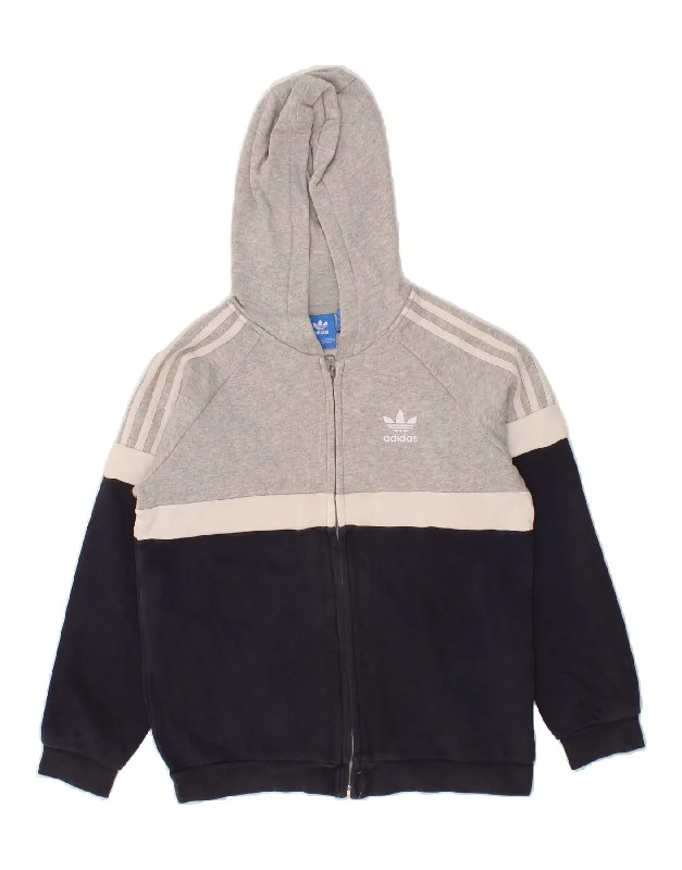 ADIDAS Boys Zip Hoodie Sweater 11-12 Years Navy Blue Colourblock Cotton Hoodie with Hem Elastic Stretchable Comfortable ADIDAS Boys Zip Hoodie Sweater 11-12 Years Navy Blue Colourblock Cotton Hoodie with Hem Elastic Stretchable Comfortable