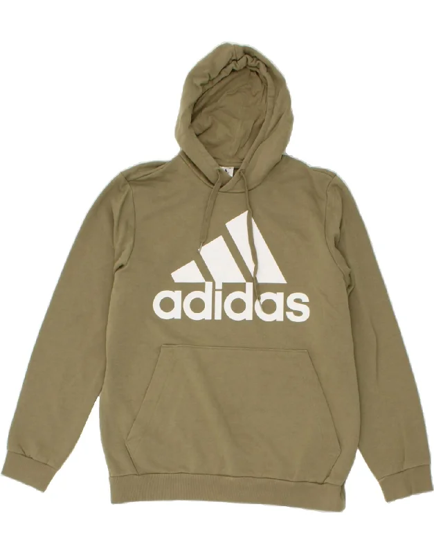 ADIDAS Mens Graphic Hoodie Jumper Large Khaki Cotton Hoodie with Elastic Waist Stretchable Comfortable ADIDAS Mens Graphic Hoodie Jumper Large Khaki Cotton Hoodie with Elastic Waist Stretchable Comfortable