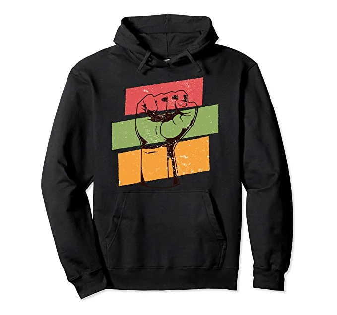 African American Protest Hoodie Hoodie with Puffed Sleeves Voluminous Trendy