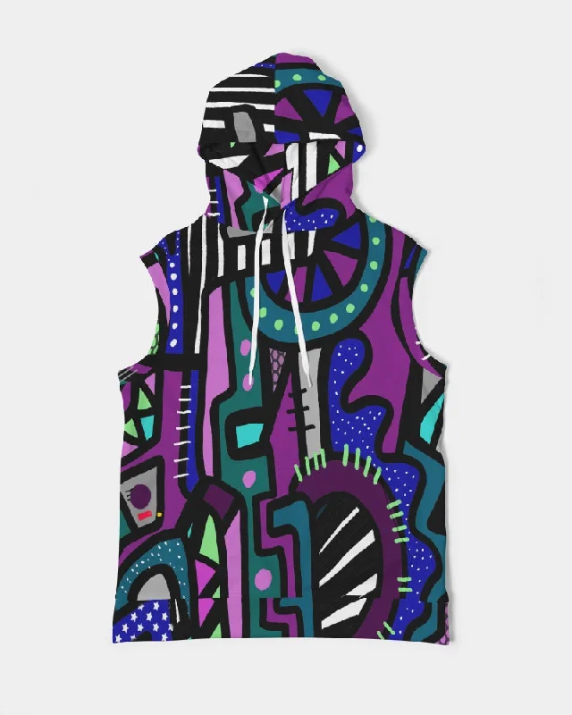 AMETHYST RISING Men's Premium Heavyweight Sleeveless Hoodie Hoodie with Pattern Geometric Abstract AMETHYST RISING Men's Premium Heavyweight Sleeveless Hoodie Hoodie with Pattern Geometric Abstract