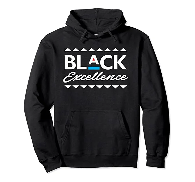 Black Excellence Hoodie Hoodie with Hem Contrast Bold Stylish