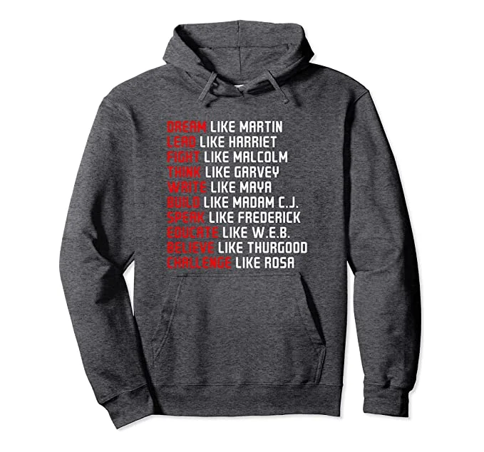 Black Leaders Hoodie Hoodie with Drop Shoulder Relaxed Streetwear