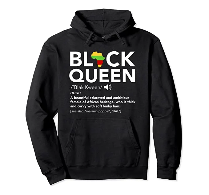 Black Queen Definition Hoodie Hoodie with Logo Branding Identity