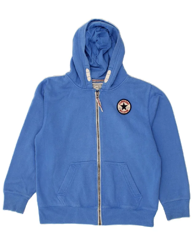 CONVERSE Boys Zip Hoodie Sweater 12-13 Years Large Blue Cotton Hoodie with Toggle Buttons Decorative Unique CONVERSE Boys Zip Hoodie Sweater 12-13 Years Large Blue Cotton Hoodie with Toggle Buttons Decorative Unique
