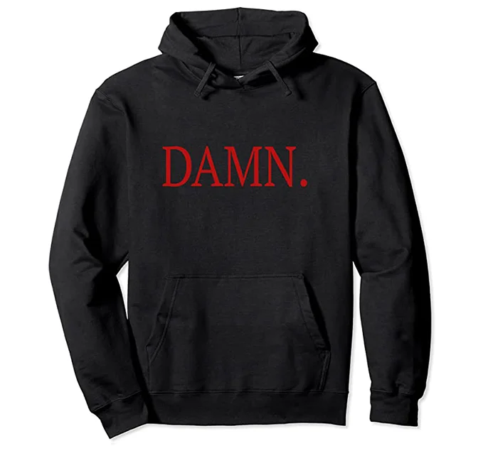 Damn. Hoodie Hoodie with Hidden Zipper Minimalist Clean