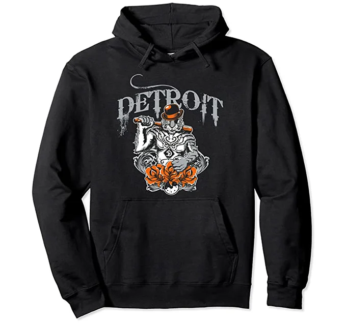 Detroit Tigers Gangster Hoodie Hoodie with Embroidery Detailed Premium
