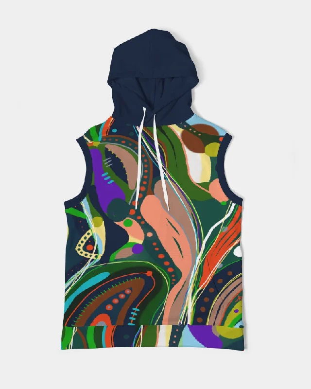 FALL INTO UBIQUITY Men's/Unisex Sleeveless Hoodie Zip Hoodie Drawstring Kangaroo Pocket FALL INTO UBIQUITY Men's/Unisex Sleeveless Hoodie Zip Hoodie Drawstring Kangaroo Pocket