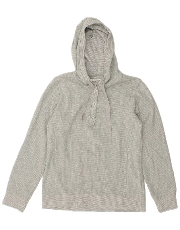 FAT FACE Womens Hoodie Jumper UK 8 Small Grey Cotton Hoodie Jacket Zipper Layering