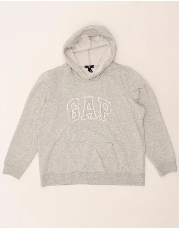 GAP Womens Graphic Hoodie Jumper UK 16 Large Grey Cotton Hoodie with Patch Decorative Personalized GAP Womens Graphic Hoodie Jumper UK 16 Large Grey Cotton Hoodie with Patch Decorative Personalized