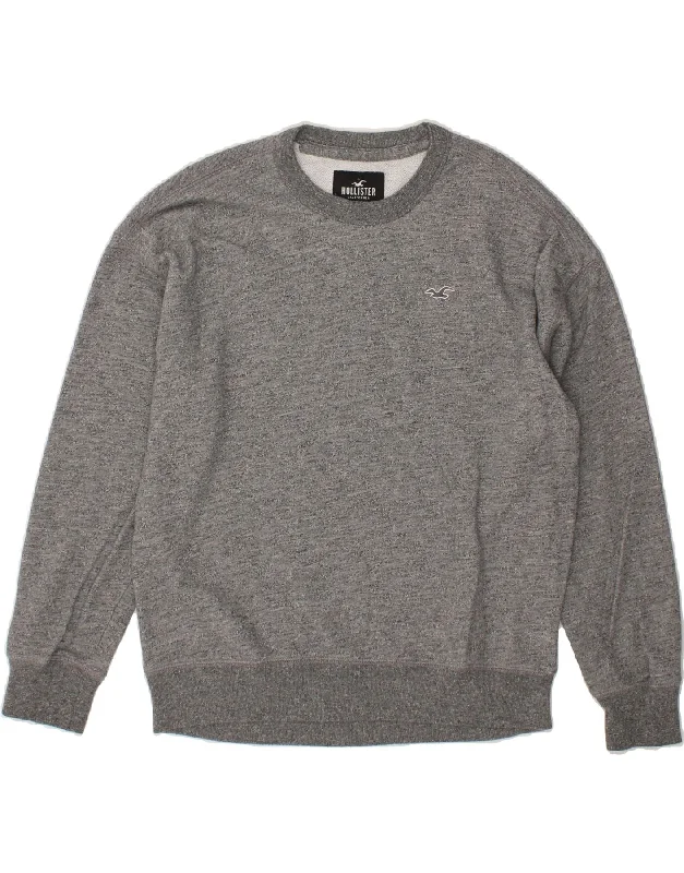 HOLLISTER Mens Sweatshirt Jumper Small Grey Flecked Cotton Hoodie with Belted Waist Structured Tailored HOLLISTER Mens Sweatshirt Jumper Small Grey Flecked Cotton Hoodie with Belted Waist Structured Tailored