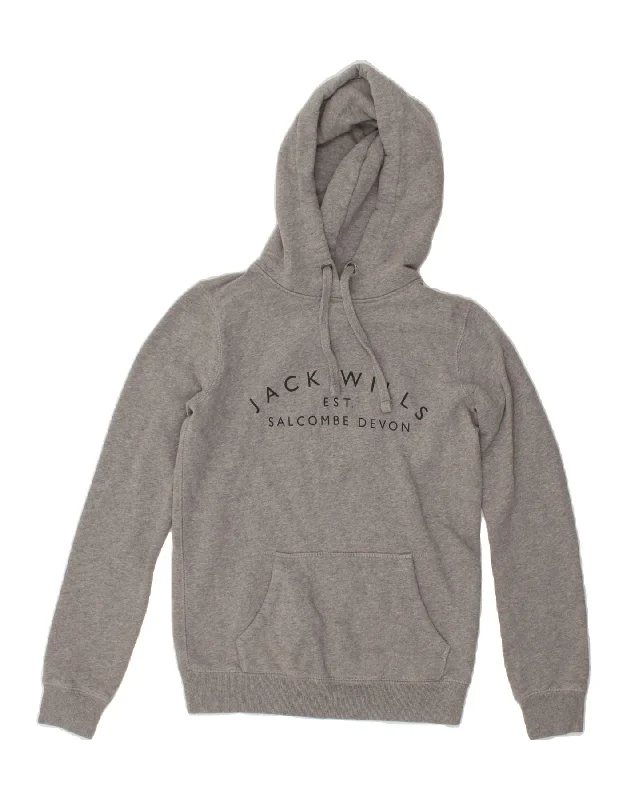 JACK WILLS Womens Graphic Hoodie Jumper UK 6 XS Grey Cotton Oversized Hoodie Comfort Casual JACK WILLS Womens Graphic Hoodie Jumper UK 6 XS Grey Cotton Oversized Hoodie Comfort Casual