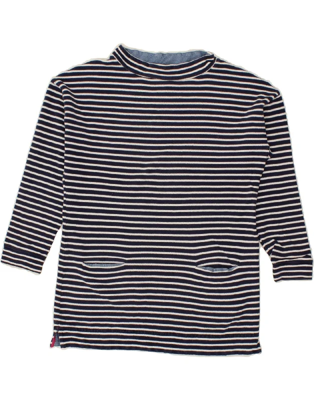 JOULES Womens Sweatshirt Jumper UK 12 Medium Navy Blue Striped Cotton Hoodie with Lining Warm Insulated JOULES Womens Sweatshirt Jumper UK 12 Medium Navy Blue Striped Cotton Hoodie with Lining Warm Insulated
