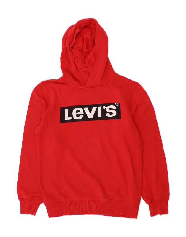 LEVI'S Boys Graphic Hoodie Jumper 12-13 Years Large Red Cotton Hoodie with Hem Ribbing Snug Secure LEVI'S Boys Graphic Hoodie Jumper 12-13 Years Large Red Cotton Hoodie with Hem Ribbing Snug Secure