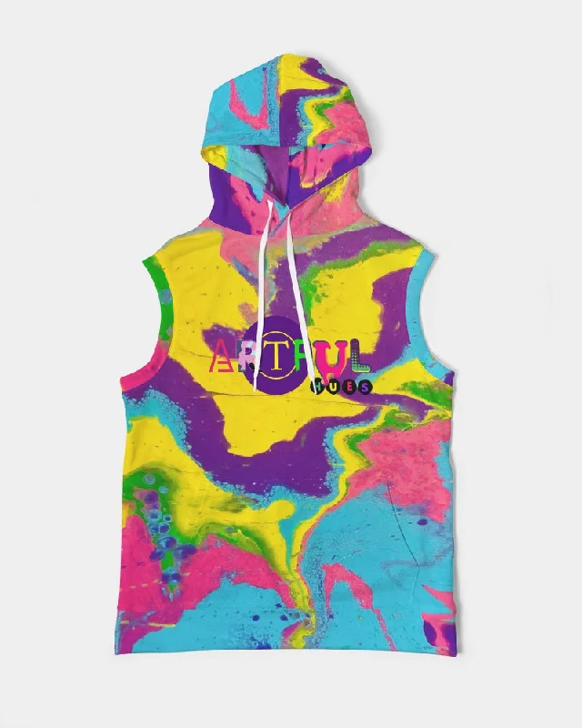 LIQUID POUR Men's/Unisex Sleeveless Hoodie Hoodie with Sequins Glamorous Eye-catching LIQUID POUR Men's/Unisex Sleeveless Hoodie Hoodie with Sequins Glamorous Eye-catching