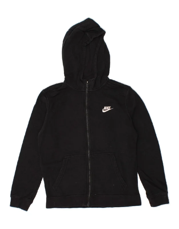NIKE Boys Zip Hoodie Sweater 12-13 Years Large Black Cotton Hoodie with Full-Zip Functional Layering NIKE Boys Zip Hoodie Sweater 12-13 Years Large Black Cotton Hoodie with Full-Zip Functional Layering