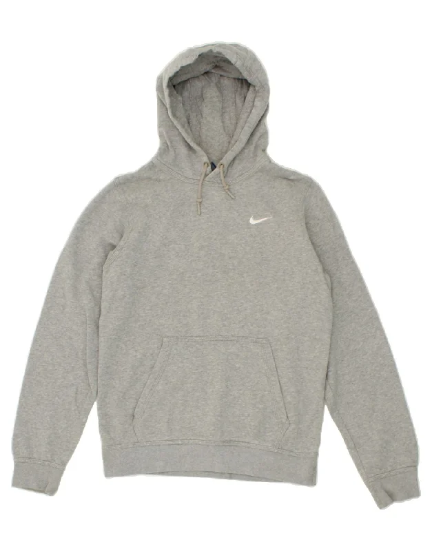 NIKE Mens Hoodie Jumper Small Grey Cotton Hoodie with Magnetic Closure Innovative Modern