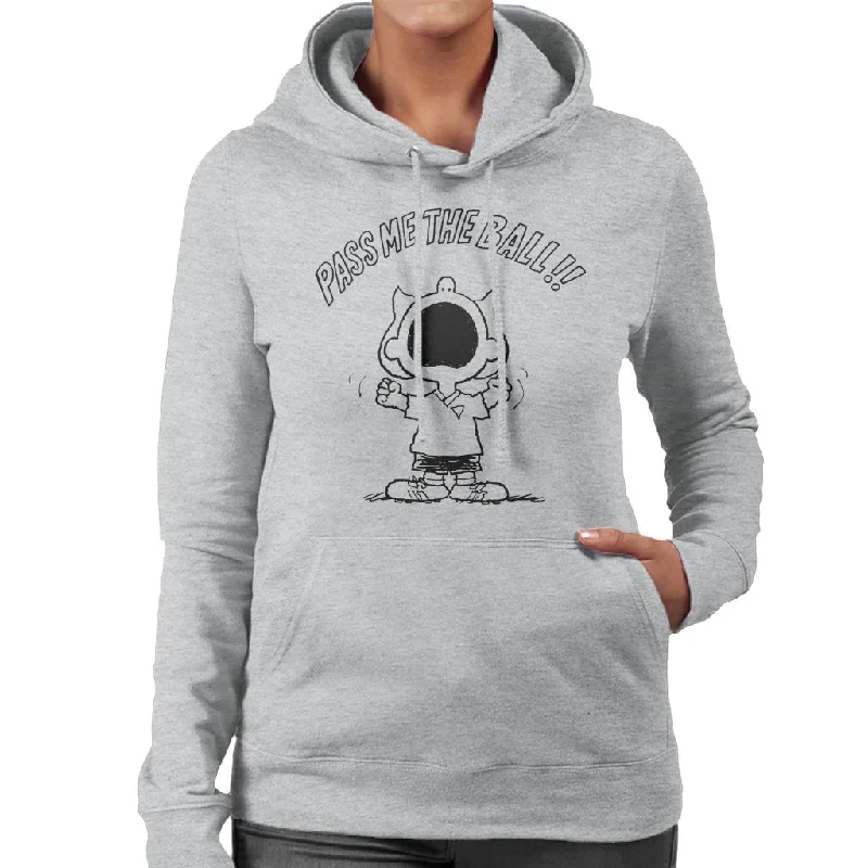 Peanuts Football Sally Brown Pass Me The Ball Women's Hooded Sweatshirt Hoodie with Turtle Neck Cozy Winter Peanuts Football Sally Brown Pass Me The Ball Women's Hooded Sweatshirt Hoodie with Turtle Neck Cozy Winter