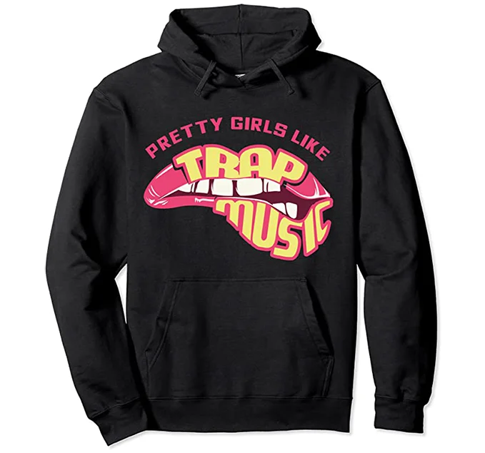 PGLTM Lips Hoodie Hoodie with Rhinestones Sparkly Elegant
