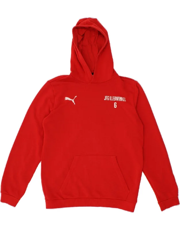 PUMA Boys Graphic Hoodie Jumper 15-16 Years XL Red Cotton Hoodie with Elastic Cuffs Stretchable Comfortable PUMA Boys Graphic Hoodie Jumper 15-16 Years XL Red Cotton Hoodie with Elastic Cuffs Stretchable Comfortable