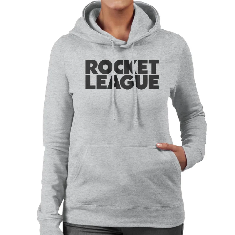 Rocket League Black Classic Logo Women's Hooded Sweatshirt Hoodie with Batwing Sleeves Loose Dramatic Rocket League Black Classic Logo Women's Hooded Sweatshirt Hoodie with Batwing Sleeves Loose Dramatic