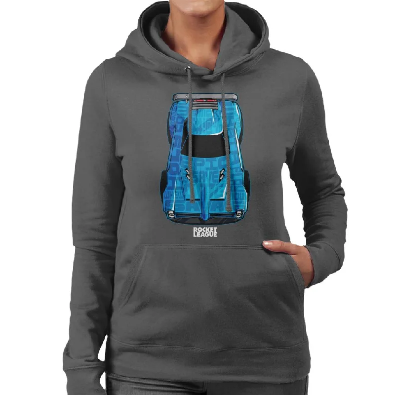 Rocket League Blue Dominus Women's Hooded Sweatshirt Hoodie with Lace Feminine Delicate Rocket League Blue Dominus Women's Hooded Sweatshirt Hoodie with Lace Feminine Delicate