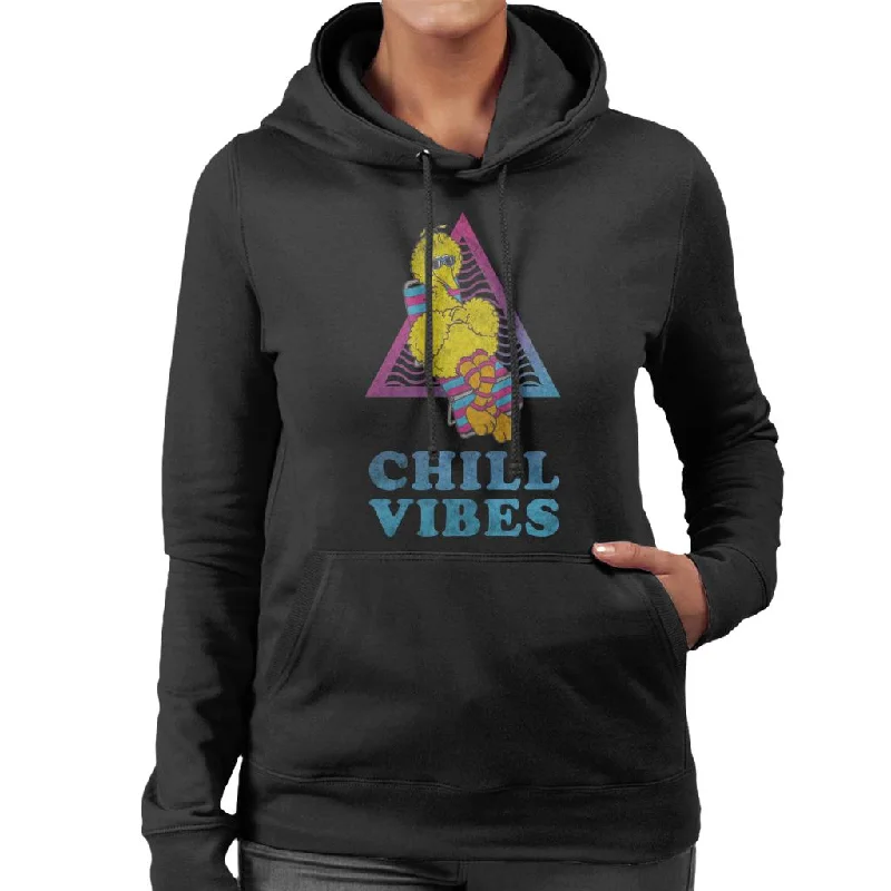 Sesame Street Big Bird Chill Vibes Women's Hooded Sweatshirt Hoodie with Belted Waist Structured Tailored Sesame Street Big Bird Chill Vibes Women's Hooded Sweatshirt Hoodie with Belted Waist Structured Tailored