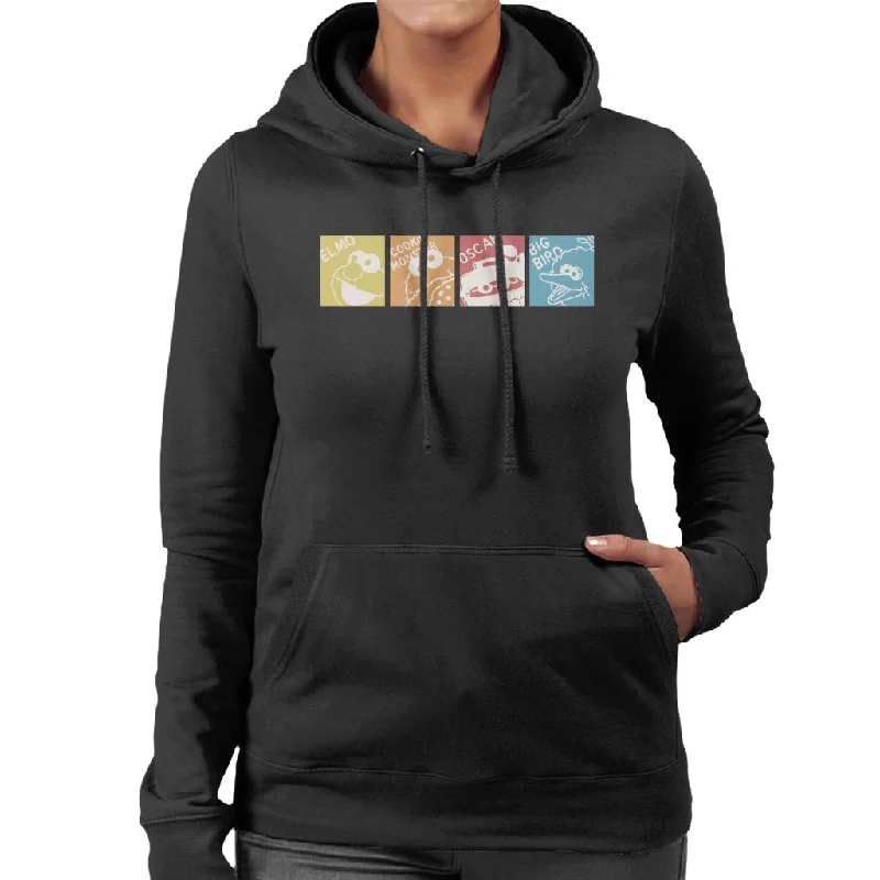 Sesame Street Characters Women's Hooded Sweatshirt Hoodie with Toggle Buttons Decorative Unique Sesame Street Characters Women's Hooded Sweatshirt Hoodie with Toggle Buttons Decorative Unique