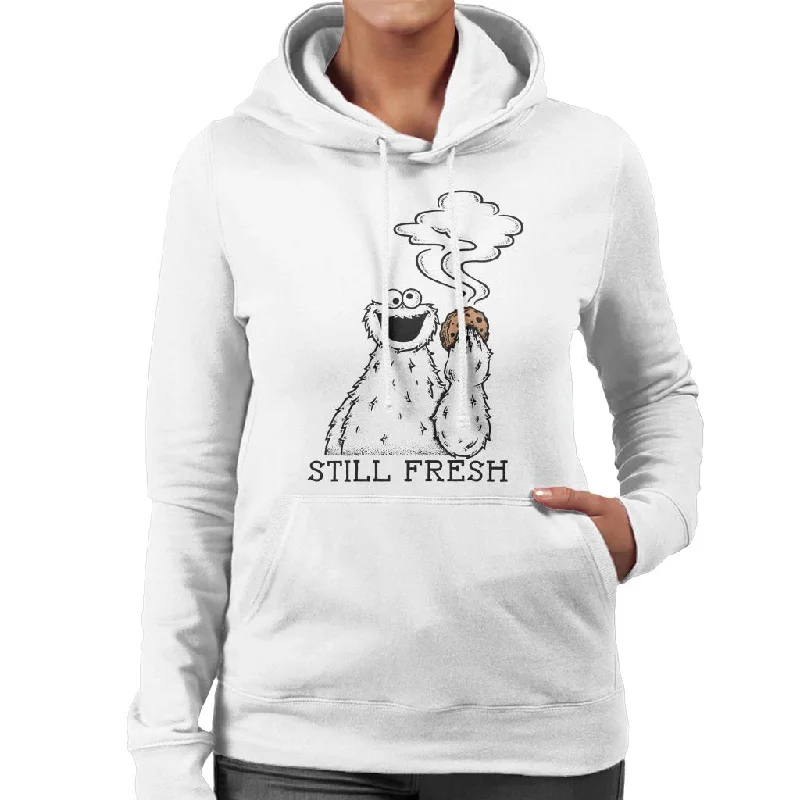 Sesame Street Cookie Monster Still Fresh Women's Hooded Sweatshirt Hoodie with Earth Tones Natural Calm Sesame Street Cookie Monster Still Fresh Women's Hooded Sweatshirt Hoodie with Earth Tones Natural Calm