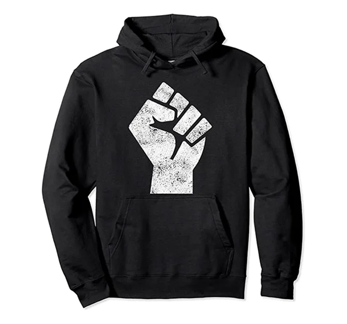 Social Justice Fist Hoodie Hoodie with Hem Patch Decorative Personalized