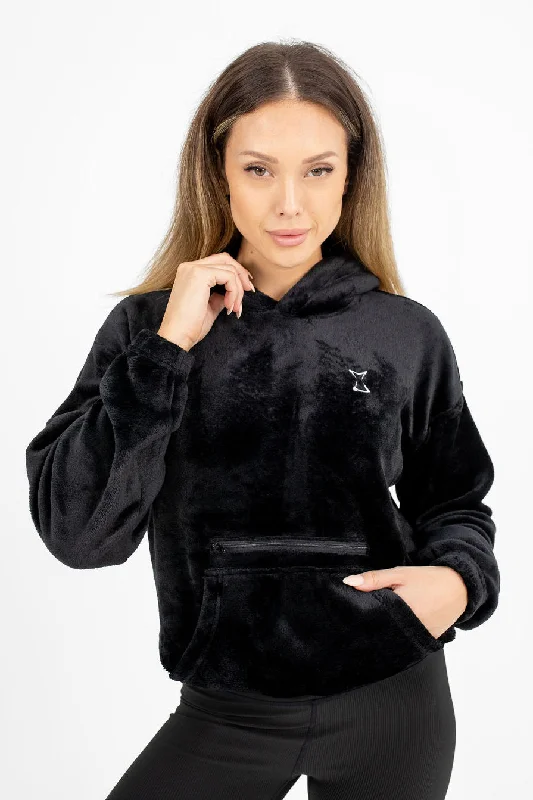 Tempo Fluffy Zip Hoodie Hoodie with Ribbed Cuffs Snug Fit Comfort