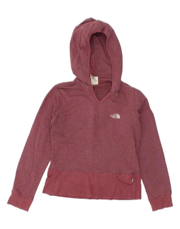 THE NORTH FACE Womens Hoodie Jumper UK 10 Small Pink Cotton Hoodie with Bell Sleeves Flared Feminine THE NORTH FACE Womens Hoodie Jumper UK 10 Small Pink Cotton Hoodie with Bell Sleeves Flared Feminine