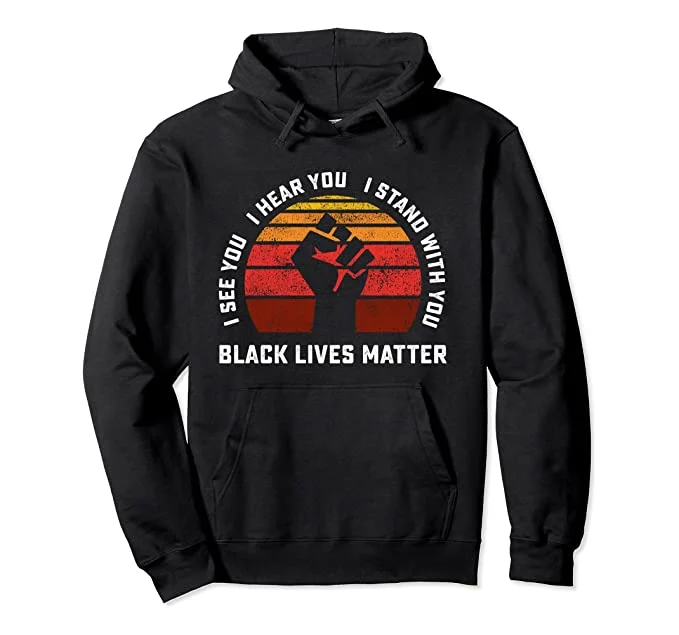 The Retro BLM Hoodie Hoodie with Cropped Fit Short Trendy