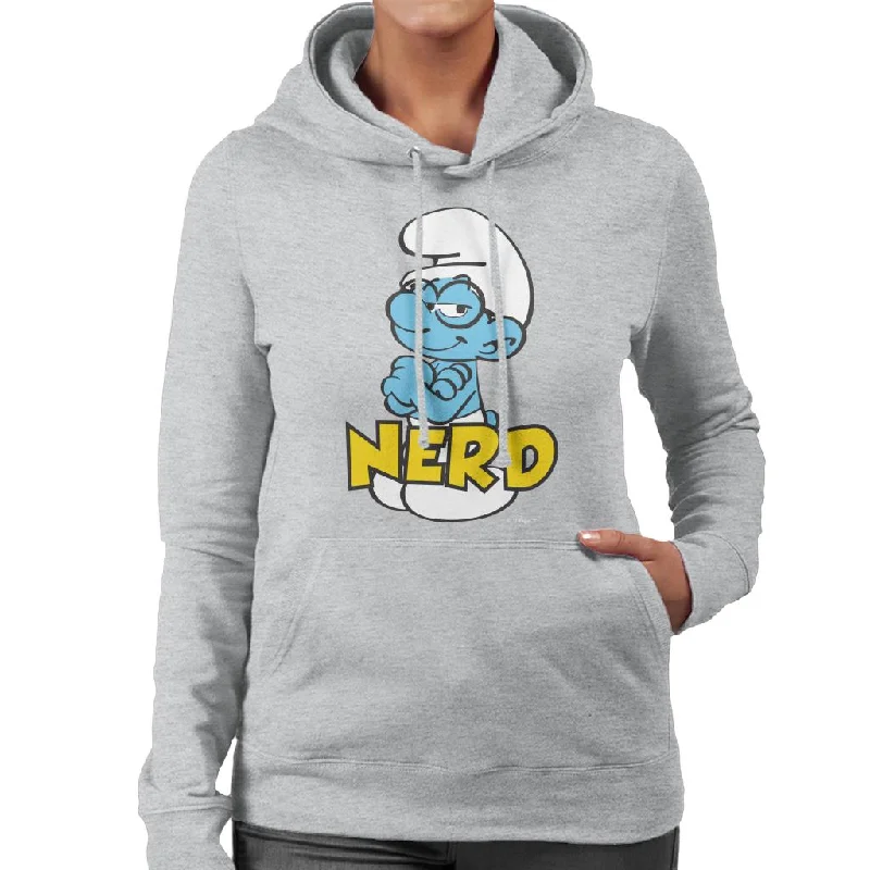 The Smurfs Nerd Women's Hooded Sweatshirt Hoodie with Elastic Waist Stretchable Comfortable The Smurfs Nerd Women's Hooded Sweatshirt Hoodie with Elastic Waist Stretchable Comfortable