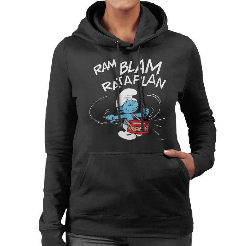The Smurfs Ram Blam Rataplan Women's Hooded Sweatshirt Hoodie with Zipper Versatile Modern The Smurfs Ram Blam Rataplan Women's Hooded Sweatshirt Hoodie with Zipper Versatile Modern