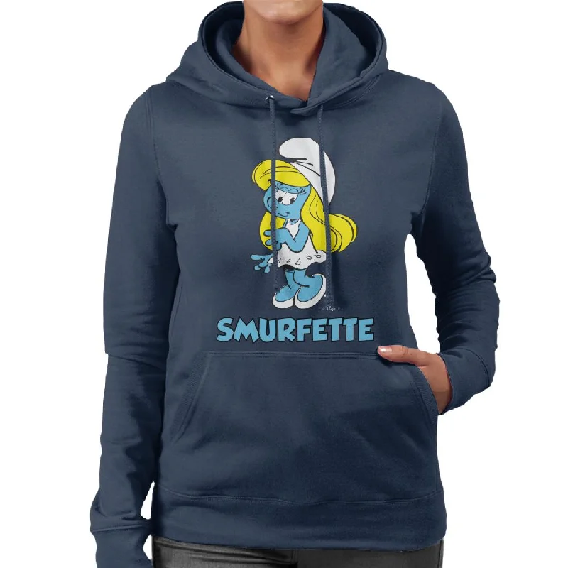 The Smurfs Smurfette Women's Hooded Sweatshirt Hoodie with Half-Zip Sporty Casual