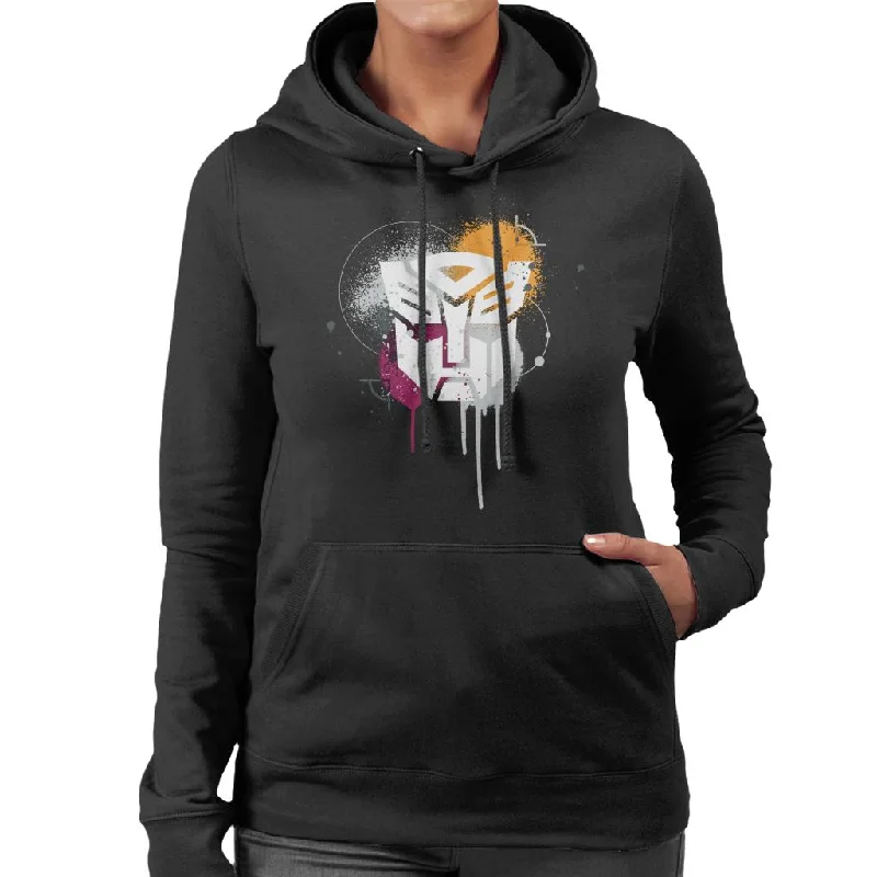 Transformers Autobots Classic Spray Paint Logo Women's Hooded Sweatshirt Hoodie with Lace Feminine Delicate Transformers Autobots Classic Spray Paint Logo Women's Hooded Sweatshirt Hoodie with Lace Feminine Delicate