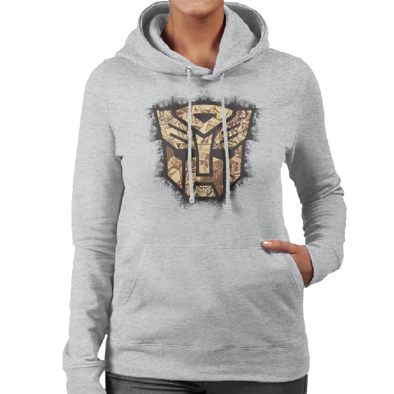 Transformers Autobots Icon Comic Women's Hooded Sweatshirt Hoodie with Belted Waist Structured Tailored Transformers Autobots Icon Comic Women's Hooded Sweatshirt Hoodie with Belted Waist Structured Tailored